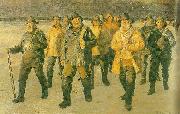 Michael Ancher fiskere vender hjem fra nordstranden i aftensol Spain oil painting artist